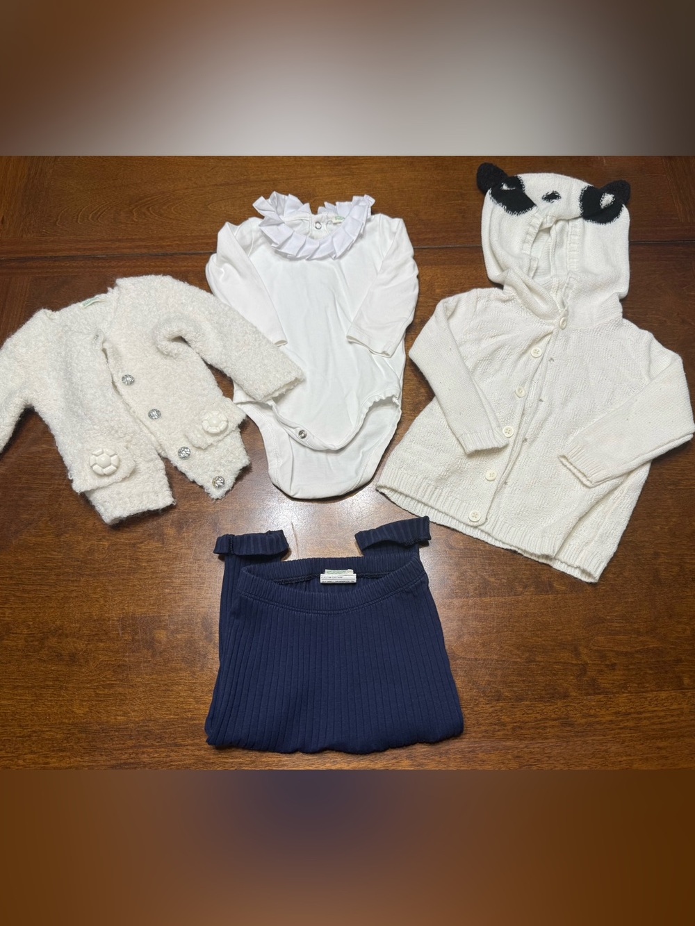 VTG United Colors of Benetton Baby 6-9 months Lot Pants Wool Jacket cardigan